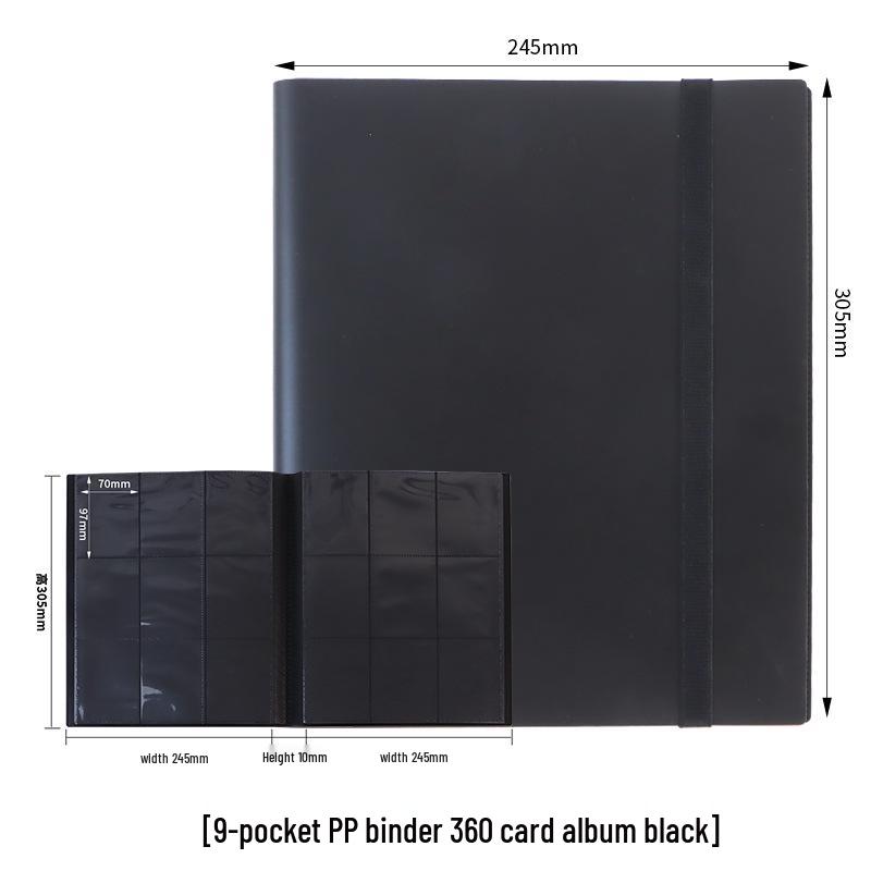 4-Pocket Solid Color PP Card Storage Album with Elastic Band, Large Capacity for Game Cards or Photos - Holds 160 Cards