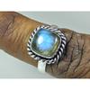 Natural Blue Labradorite Gemstone 925 Solid Sterling Silver Ring Size US-7 PG-140