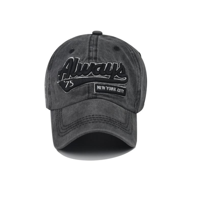 Men Women Baseball Cap Washed Cotton 3D Embroidery ALWAYS 75 Letter Baseball Cap Ladies Dad Hat Men's Bone Cap