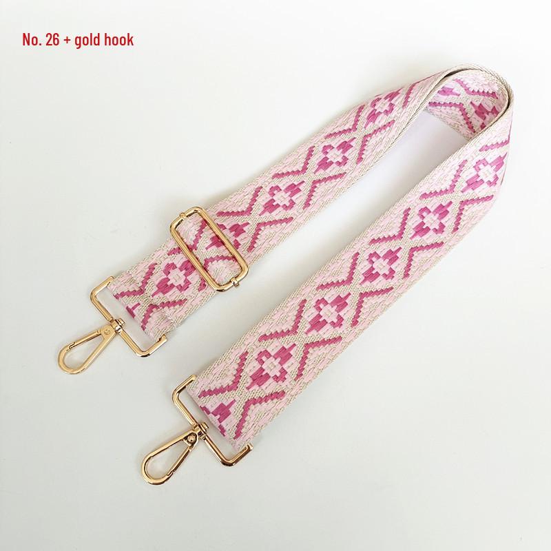 

Нейлоновый ремешок для рюкзака с этническим узором, регулируемой длиной и металлической фурнитурой - износостойкий и расширенный для комфорта Gun Hook