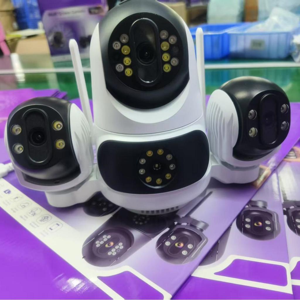 ICsee HD Night Vision Waterproof Wireless Multi-Lens CCTV Monitor with Three Screens
