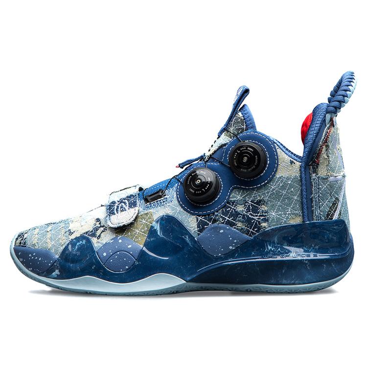 

Li Ning WOW 8 Moment Cushioning Slip Resistant Abrasion Resistant Mid top Performance Basketball Shoes Men s Black Blue ABEP001-6 42