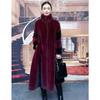 Imitation mink coat women's clothing plus size fashion imitation fur winter thickened imitation mink long stand-up coat