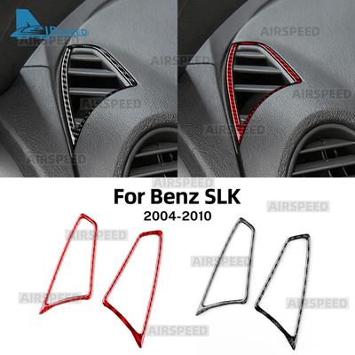 Echte Weiche Carbonfaser-Zieraufkleber Für Mercedes Benz SLK R171 2004 2005 2006 2007 2008 2009 2010 Lüftungsschlitze An den Seiten des Armaturenbretts