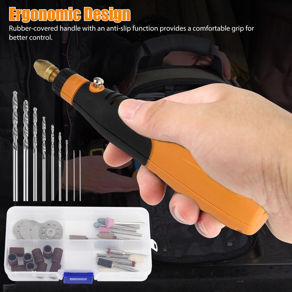 Kit de Ferramentas Rotativas Sem Fio 46 Peças 3 Velocidades Carregamento USB Alimentado por Bateria Com Acessórios Para Lixar Polir Furar Gravar