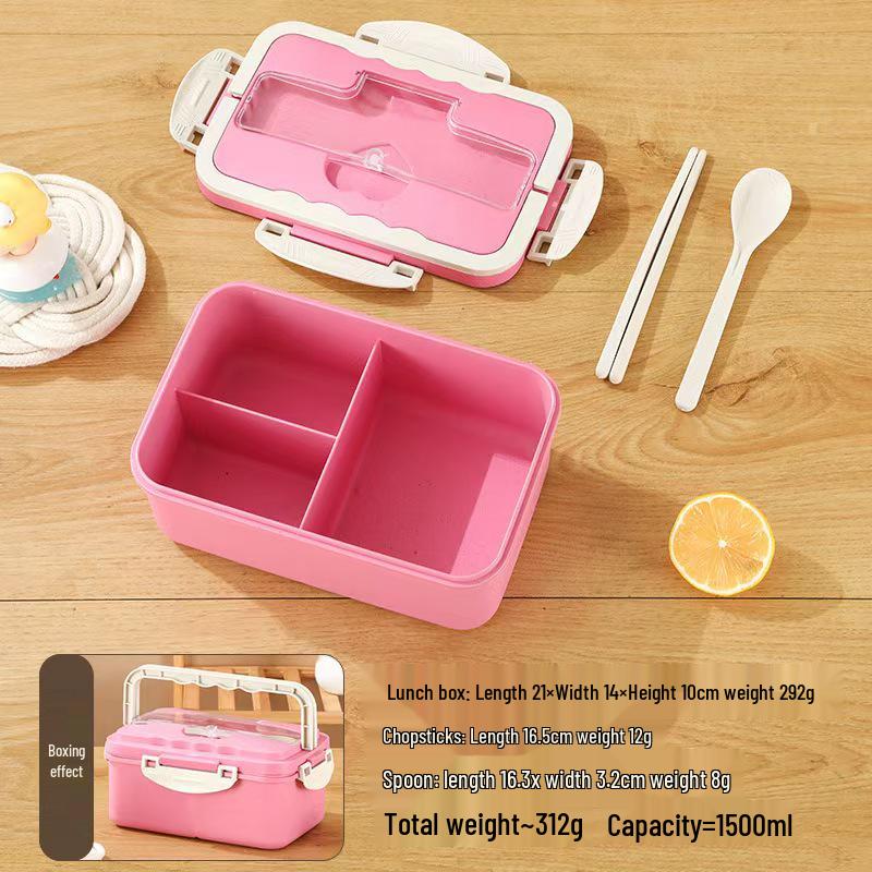 Wheat Straw Insulated Microwave-Safe Bento Lunch Box for Office & Students