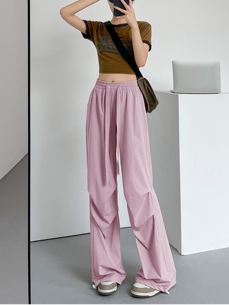 Summer Sports Pants Women's Summer Thin Casual Cargo Pants Wide Leg High Waist Quick Drying Pants Women's Fashion Pants