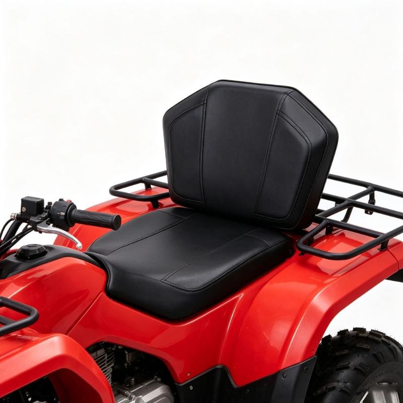 Rear Seat Backrest Cushion High Density for ATV, Black Passenger Support Pad with Padded Foam Feel, Contoured Shape, and Off-Road Riding Comfort