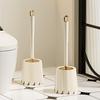 Set Scopino per WC con Manico Lungo e Supporto Pulizia Senza Graffi Bagno Plastica Oro Bianco-Rosso