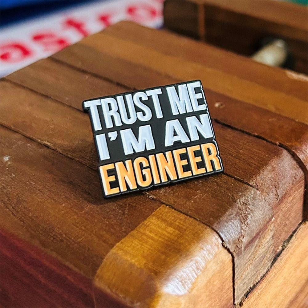 Lapel Badge Brooch Pin Engineering Cost Control Brooch English Letters Brooch  Clothes Pins