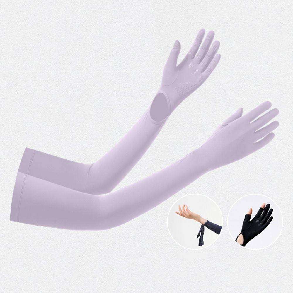 Sun Protection Long Sleeve Non-slip Summer Arm Cover Fashion Sunscreen Sleeve Gloves  Riding