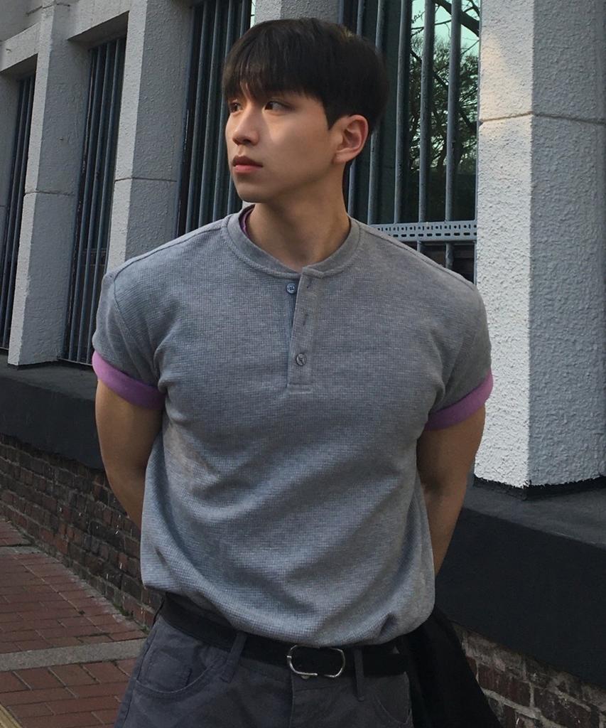 MINDBRIDGE Waffle Henley Neck Daily Short Sleeve T-Shirt - 3 Colors