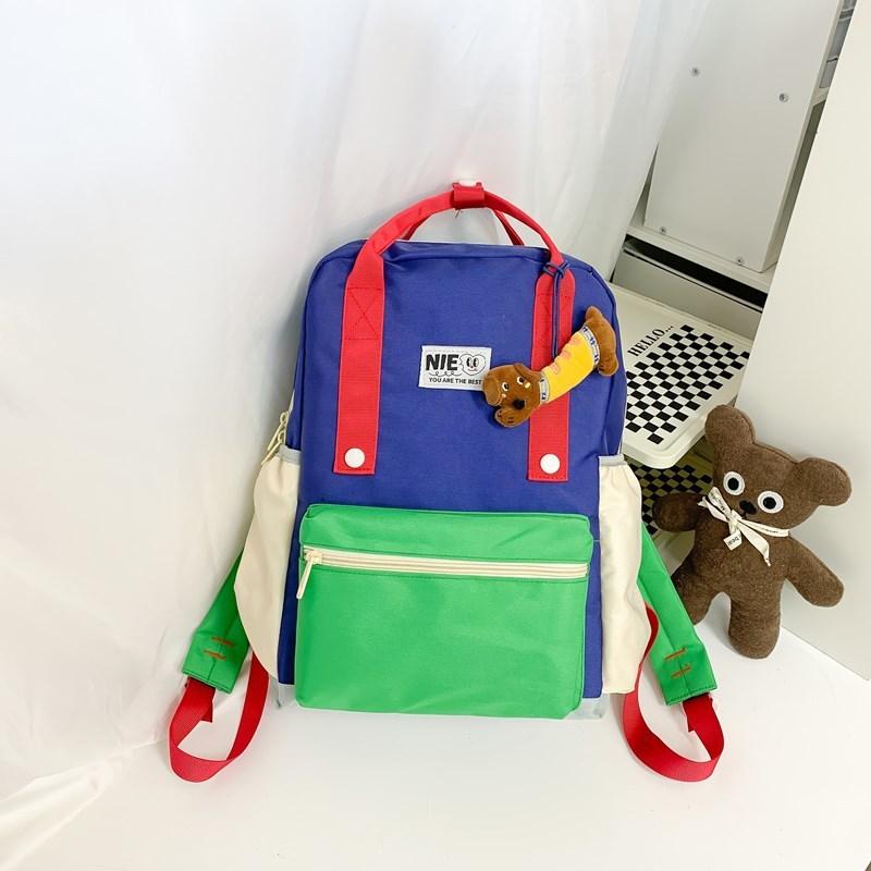 

Kids Nylon School Backpack With Cartoon Pattern And Ergonomic Shoulder Straps For Preschoolers 29x22cm Темно-синій