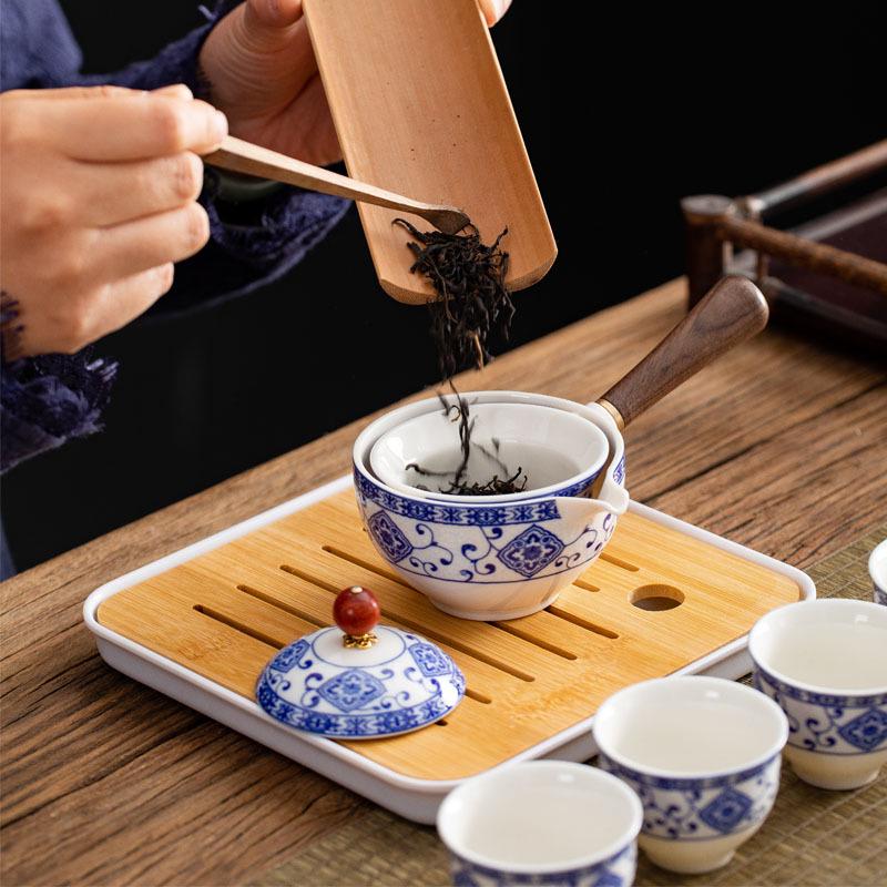 Portable Travel Kung Fu Tea Set: 1 Pot & 4 Cups in Gift Box, Custom Logo Option