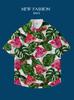Hawaii Thailand Ins Port Style Retro Flower Shirt Thin Couple Shirt Top Loose Short Sleeve Shirt Men'S Trend