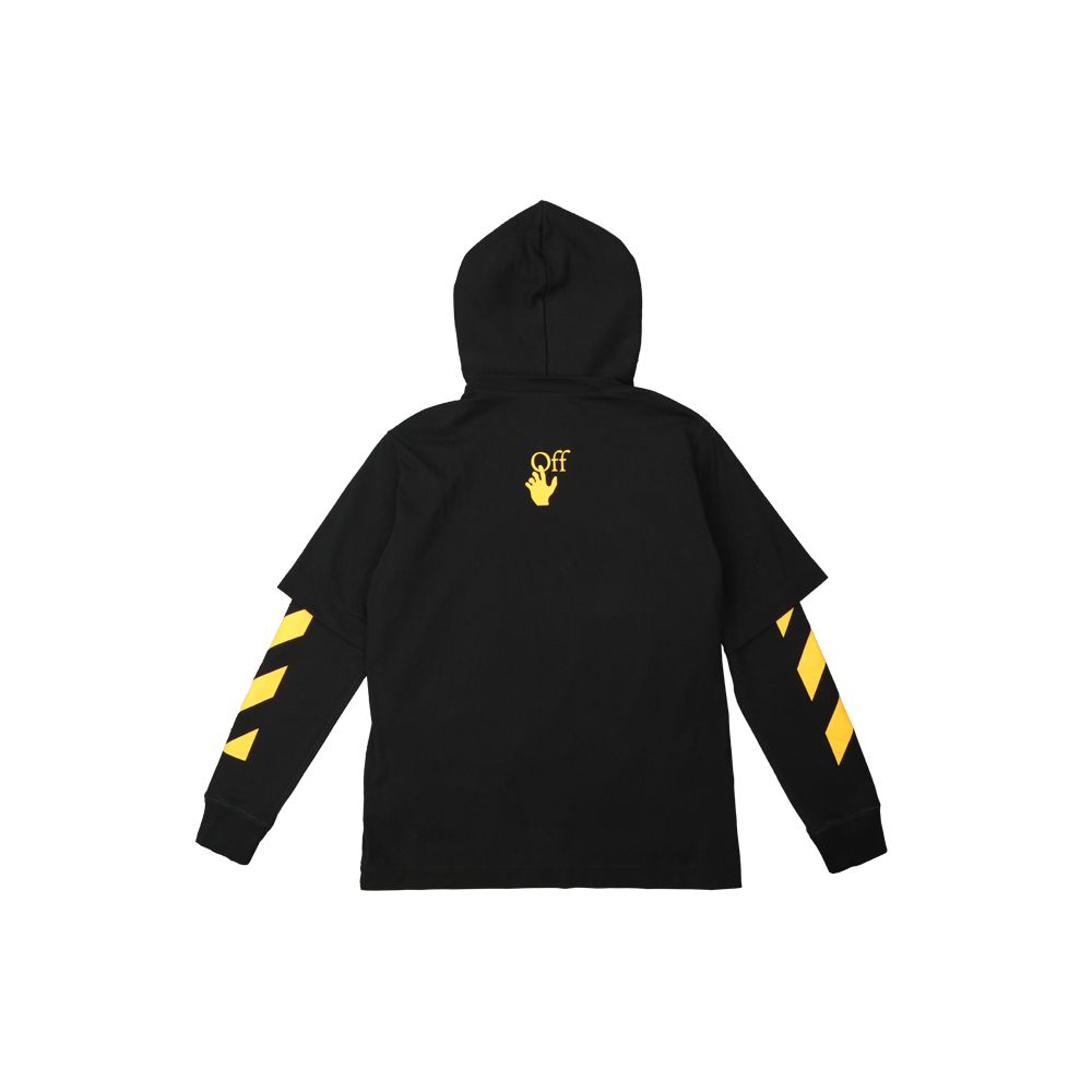 Off-White Caravaggio Malba Mikina s dvojitými rukávy Černá/Vícebarevná Pánské topy OMBB087F21FLE0061084