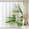 Beautiful Tulip Rose Flowers Shower Curtain Bathroom Curtains Nature Flower Waterproof Polyeste Fabric Bathtub Decor With Hook