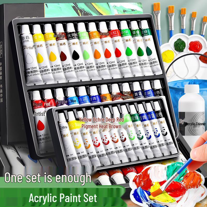 Kids' Acrylic Paint Set: Non-Toxic, Washable, Waterproof, Sun-Protected, Colorfast for Doodling & Textile Art