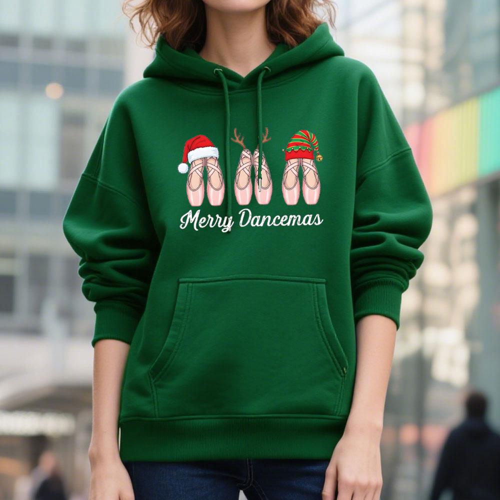 Merry Dancemas Abbigliamento Invernale Donna Natale Balletto Ragazza che Danza Natale Ragazza Ballerina Ragazza Ballerina Natale Felpa con Cappuccio