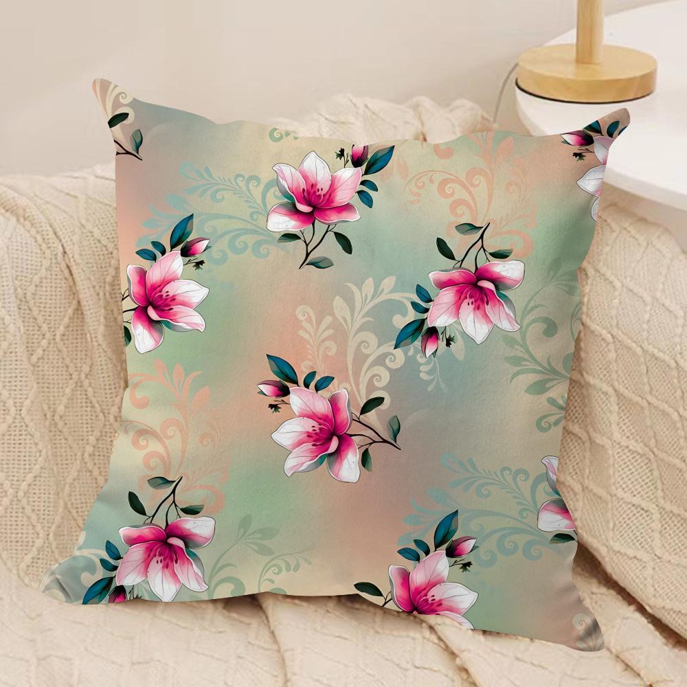 

Classic Floral Print Cushion Cover Soft Plush Fabric DoubleSided Printed Cushion Covers for All Seasons Modern HomeDecor Gift 30cmx30cm