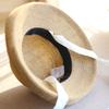 Papyrus crimped foldable streamer ribbon bucket hat sun hat sun protection beach hat women's seaside straw hat