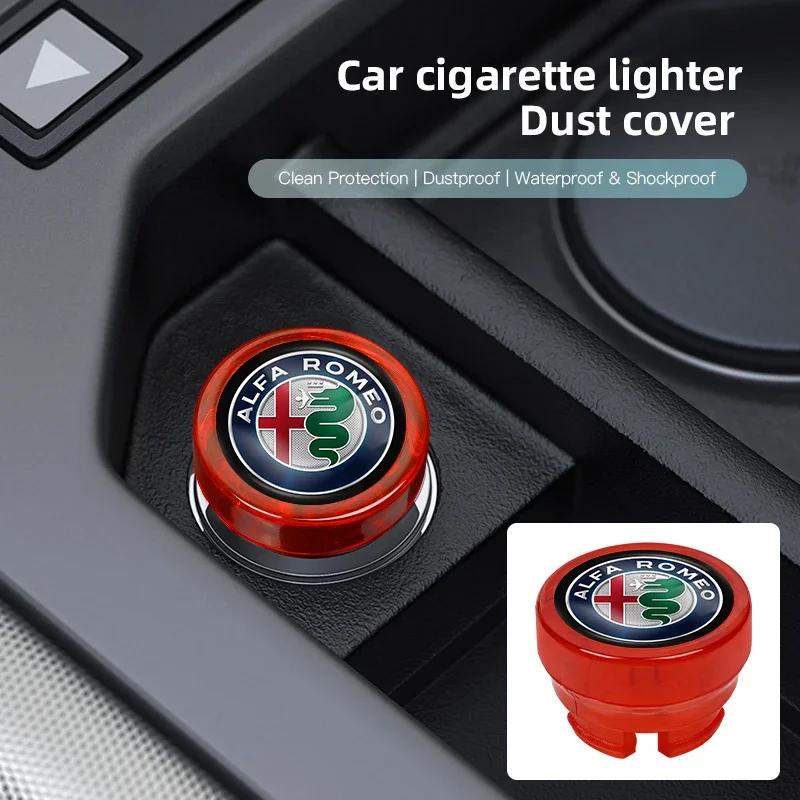 Car Stickers For Alfa Romeo Car Cigarette Lighter Cap Auto Lighter Dust Proof Cover Accessorie For Alfa Romeo 4C 159 166 SpiderTH7