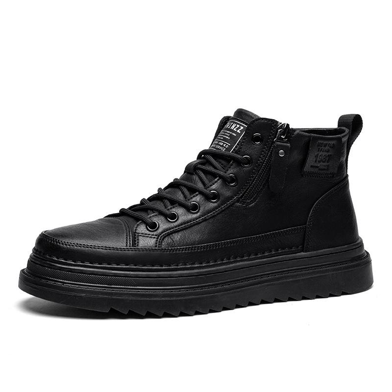 Autumn Men's Shoes New High-top Martin Boots Men's Trend Versatile Non-slip Wear-resistant Work Shoes Casual Leather Shoes Tooling Shoes