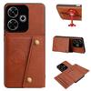 PU Leather Wallet Phone Case for Xiaomi Redmi 13X,13 4G,POCO M6 4G,F6 Card Slots Dual Metal Button Shockproof Full‑Body Cover