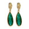 Vintage Emerald Drop Earring Zinc Alloy Needle 2025 New in Zircon Versatile High-end Fashion Earrings for Women