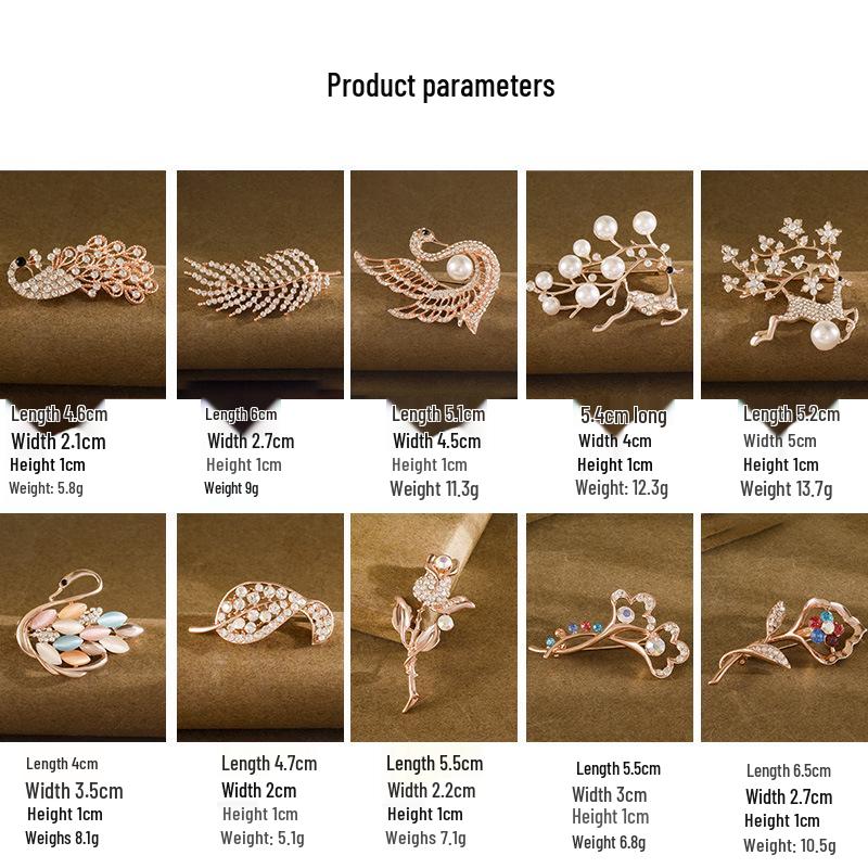 Elegant Alloy Brooch: High-End Women's Versatile Pin for Coats and Suits