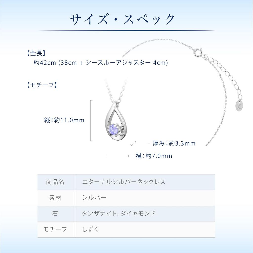 Official December Birthstone Eternal Silver Necklace with Tanzanite Drop Includes Jewelry Elegant Anniversary Gift for 112434721811 4℃ Design, Case,