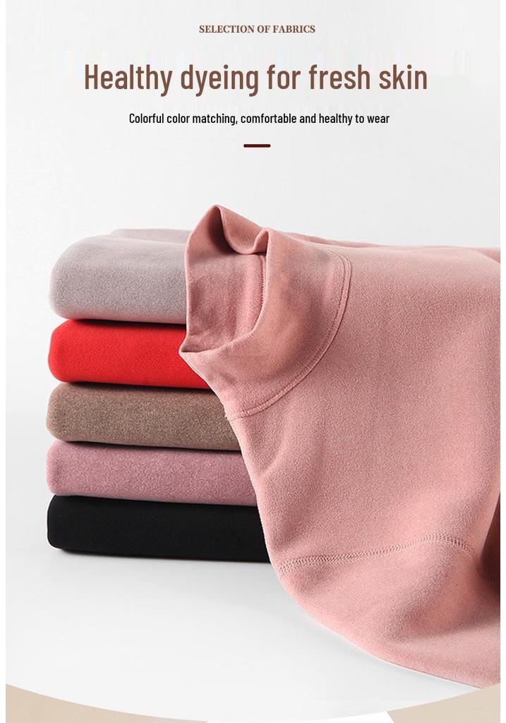 Women's Autumn Lambswool & Fleece Thermal Set: 460g Brushed Velvet Top & Bottoms for Cold Weather
