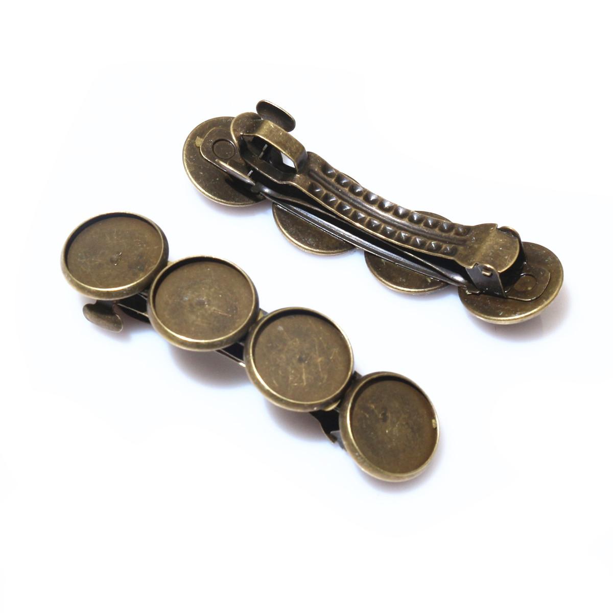 

High Quality 5pcs 12mm 7 Colors Plated Copper Material Hairpin Hair Clips Hairpin Base Setting бронзовий