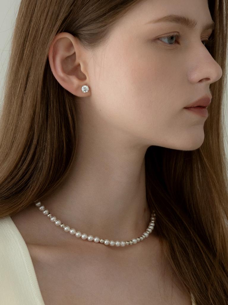 Mcel Silver Prel Pearl Bead Necklace
