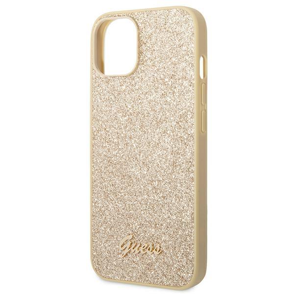 Guess Guhcp14Mhggshd iPhone 14 Plus/ 15 Plus 6.7 Złoty/Gold Twarde Etui Brokatowy Napis