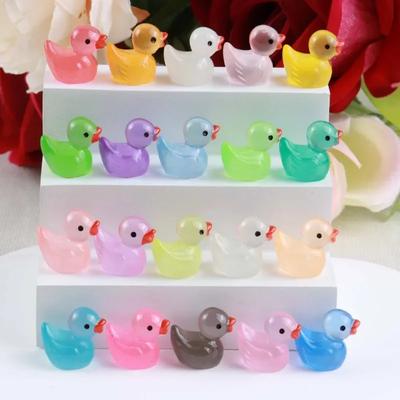 20/50/100 Stück Harz Mini-Ente Miniaturfiguren Ornamente Dekor Gelbes Tier Gartenhandwerk Winzige Ente Landschaftspflanzen Fee