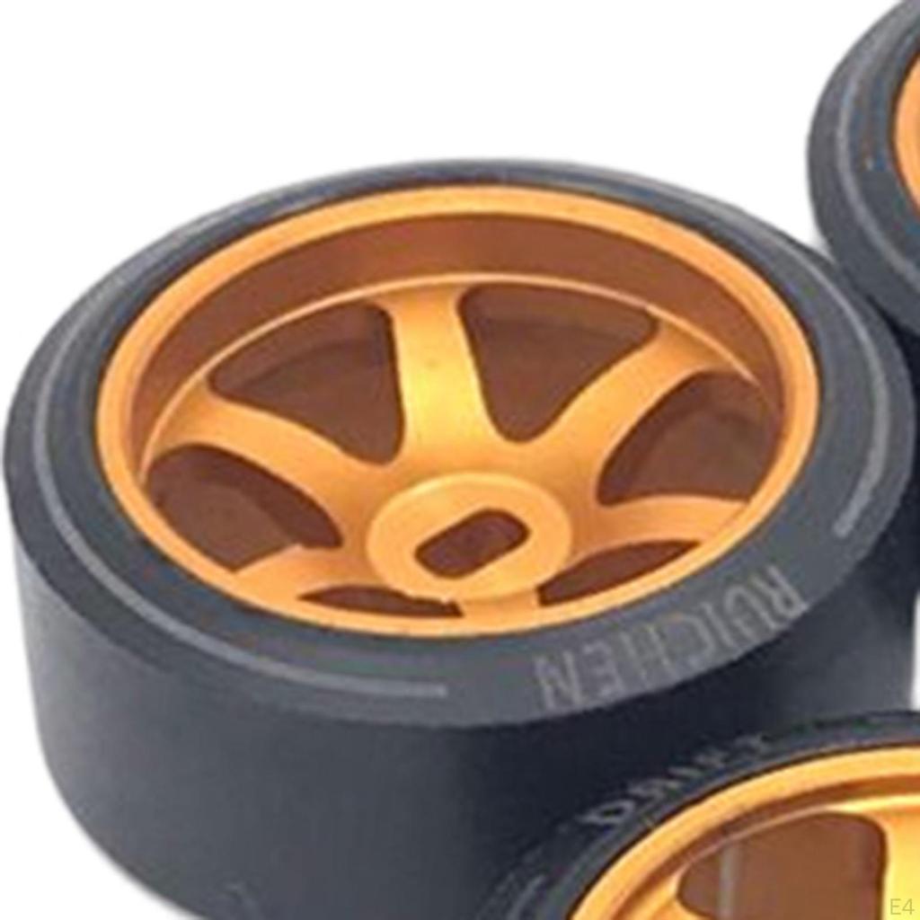 4 Pieces 1:28 Wheel Rim And Tires Rubber Tyre Set 929 P939