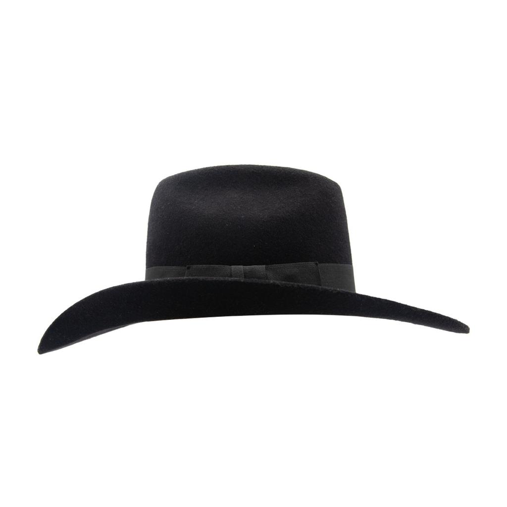 Bow Webbing Felt Hat Versatile Warped Edge Wool Top Hat