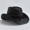 Vintage Curled Edge Cowgirl Jazz Hat Western Style Straw Hats for Men Women Summer Beach Sun Hat Sombrero Hombre