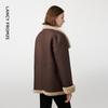 Langzi Retro Fluffy Faux Fur Lapel Coat