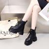 Thick-soled velvet Martin boots women's winter short boots black brown leather boots heightening non-slip women's snow boots