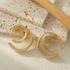 INS Style Exaggerated Double Ring Smooth C-shaped Earrings with Simple, Fashionable and Personalized Double-layer Earrings and Earrings