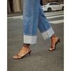 Women's Spring New Stretch Straight Jeans Quality Models Retro Rolled High Waist Trousers