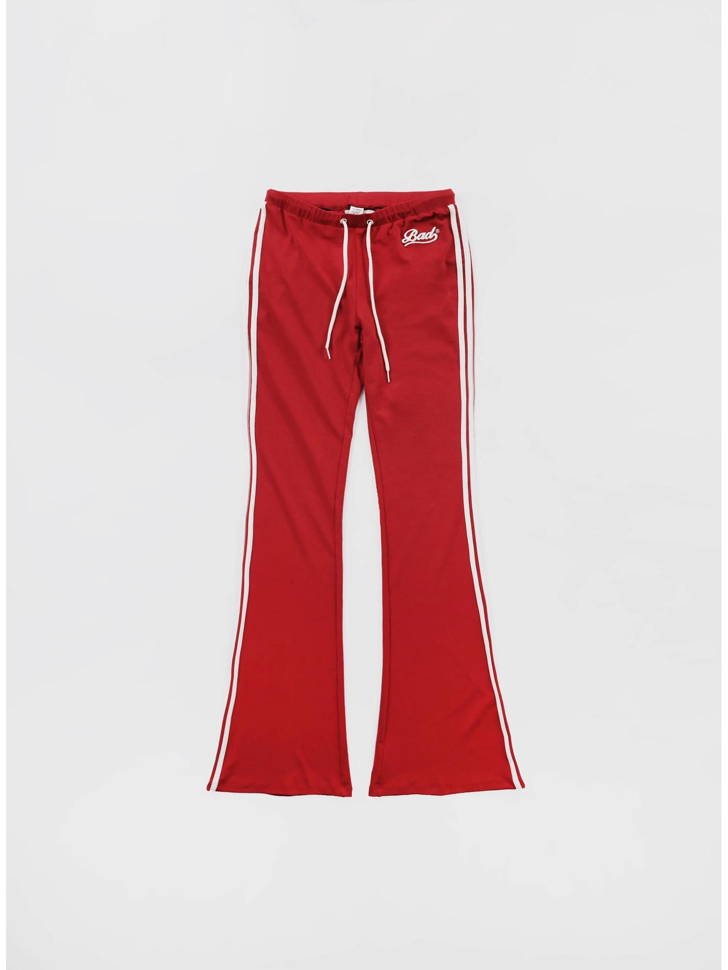 

Bad Blood High Waist Black Flared Pants: Slimming, Casual, Women s Embroidered, Striped, Draped, Long. Medium красный