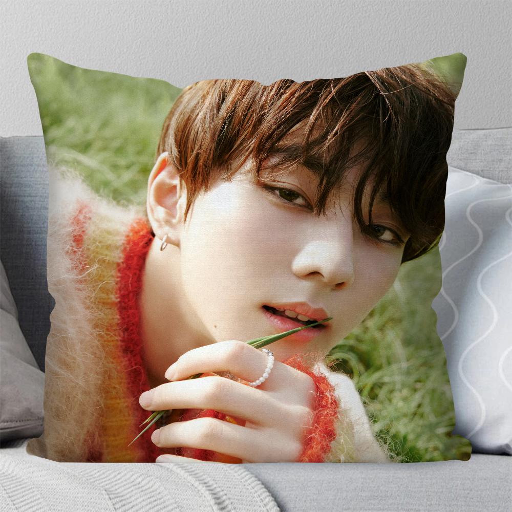 Jungwon Pop Singer Pillow Case Square Pillow Bedroom Sofa Leisure Comfort Cushion Car Living Room Home Decoration 40X40
