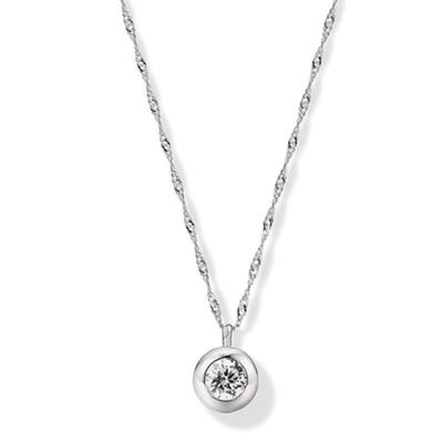 Ozel Drop Cubic Zirconia Ball Necklace PB112N