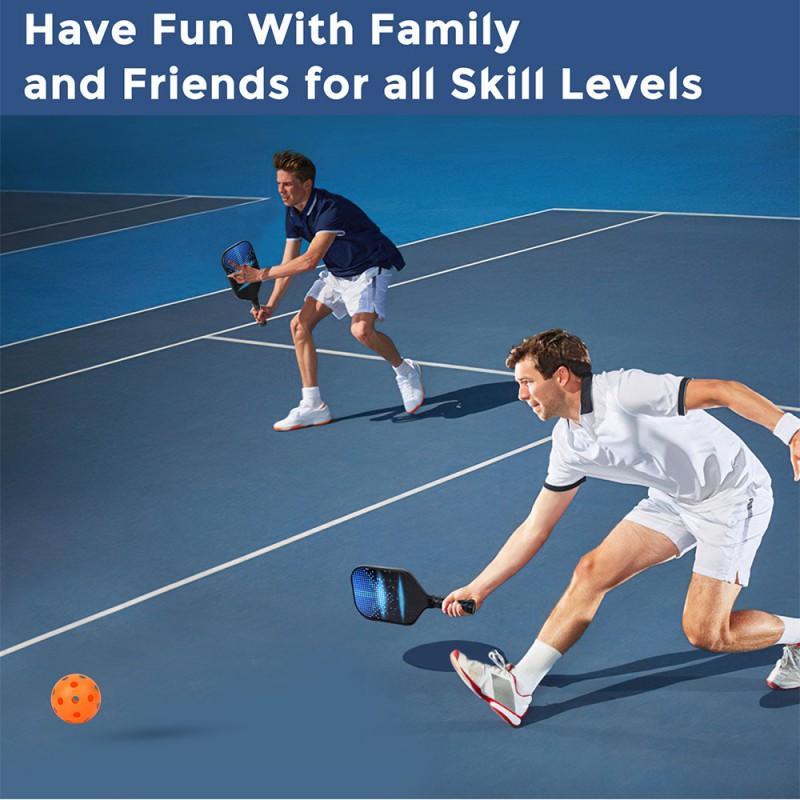 Glass Fiber Pickleball Paddles Set Outdoor Recreation 2 Rackets 4 Balls Carry Bag