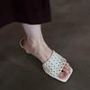 Fashion New Style Luxury Summer Platform Shoes for Women's Metal Buckle Flip-flops Breathable and Hard-wearing Beach Shoes Zapatos Mujer