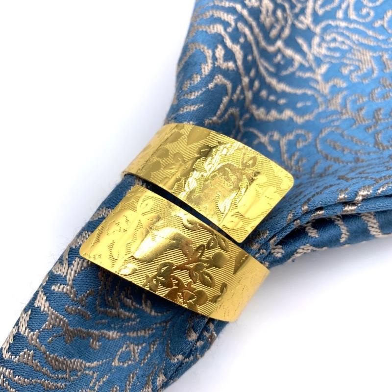 6Pcs Vintage Irregular Shape Napkin Rings Rose Pattern Iron Napkin Holders Clips For Hotel Dining And Home Table Setting