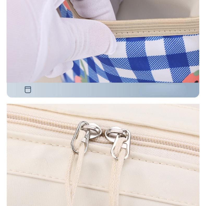 Geantă pentru mami de modă cu imprimeu cu căpșuni Geantă de depozitare a articolelor pentru bebeluși de capacitate mare Rucsac ușor multifuncțional